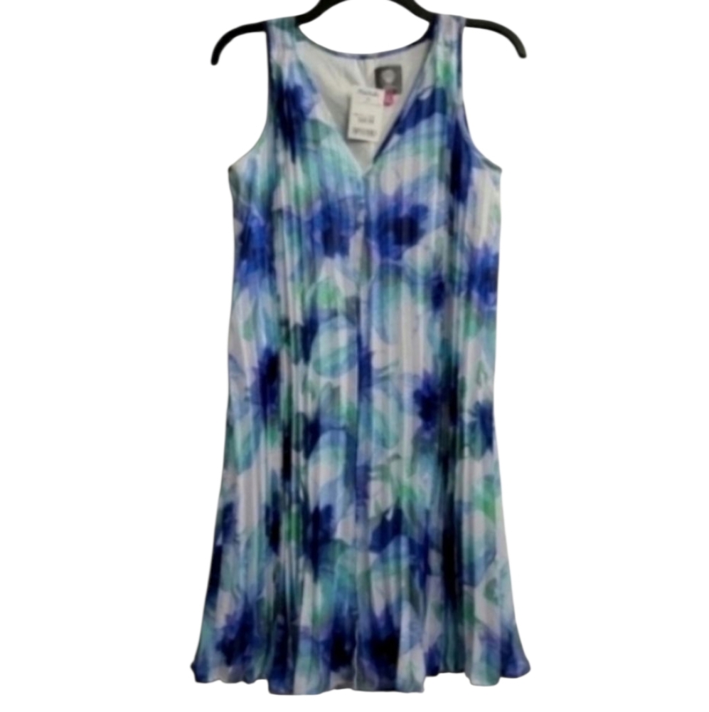 Vince Camuto floral pleated V-neck midi dress